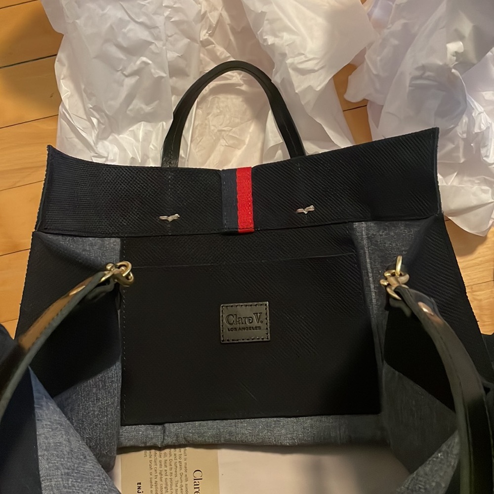 Clare V Navy and Red Tote Bag - Picture 7 of 7